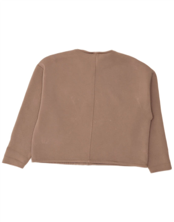 Zara Dame Sweatshirt Jumper UK 16 Stor brun viskose