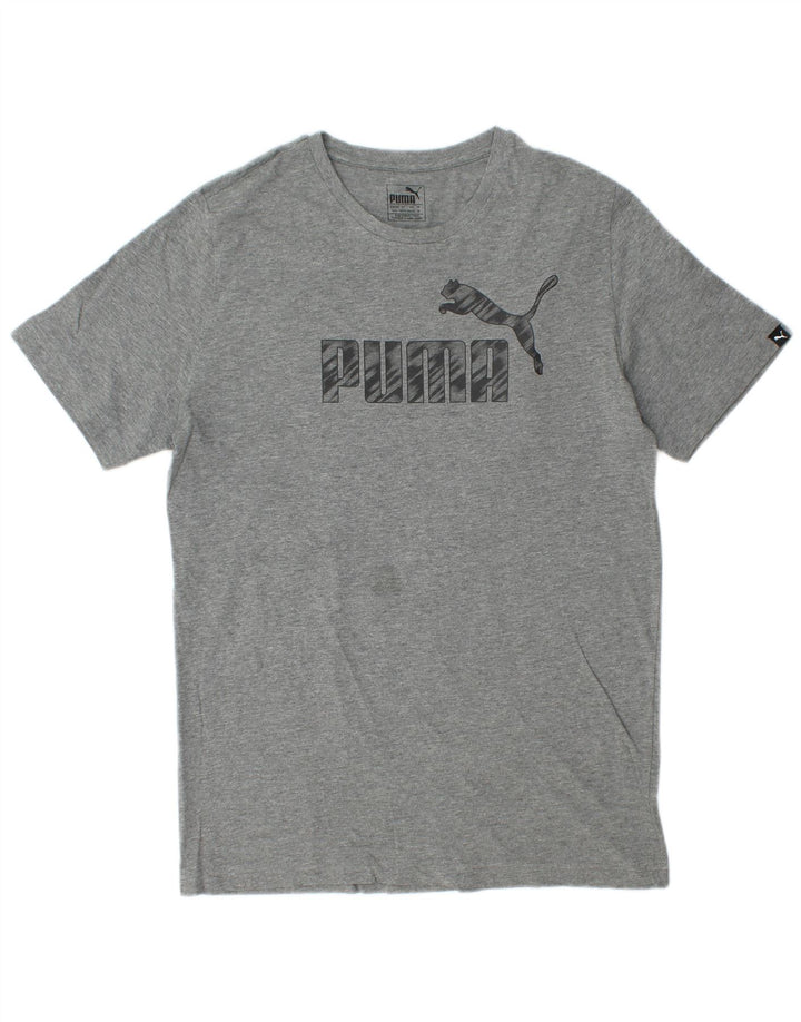 Puma Herre grafisk T-shirt Top Medium Grey Flecked