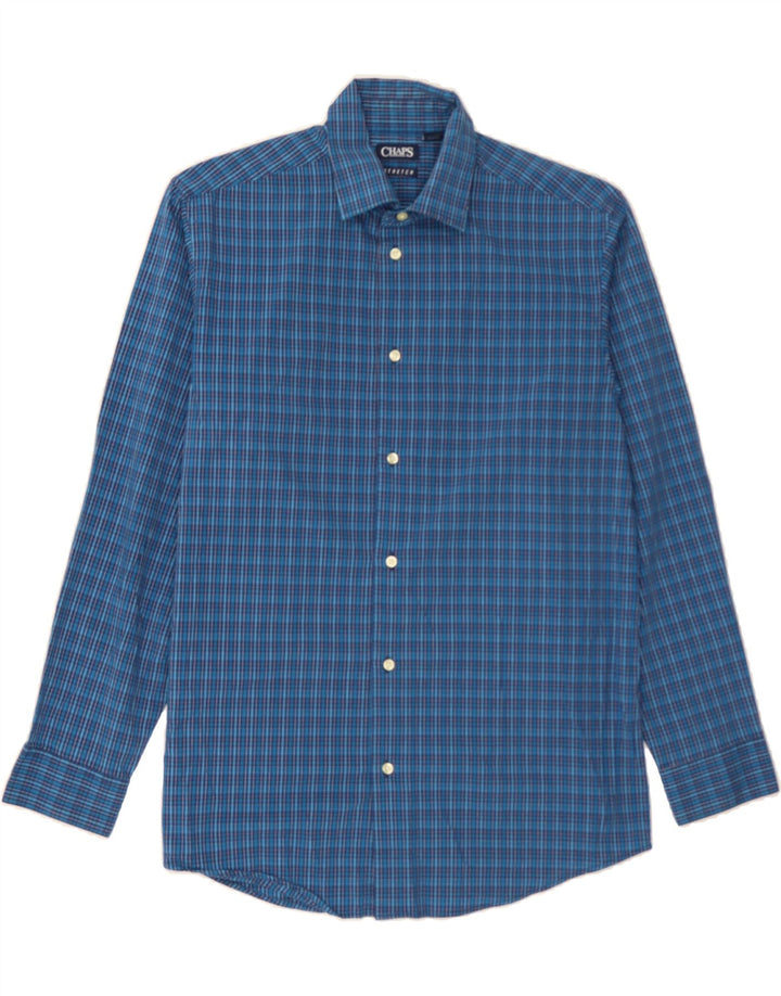 CHAPS Boys Shirt 15-16 Years XL Blue Check Cotton Vintage Chaps and Second-Hand Chaps from Messina Hembry 