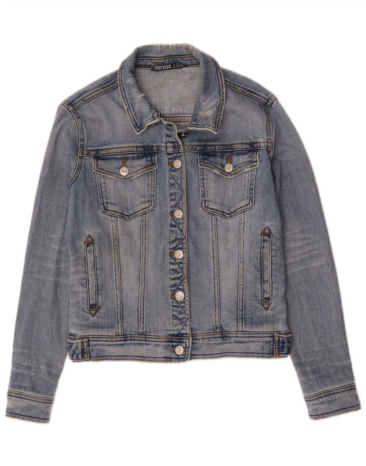 ZARA Womens Denim Jacket UK 10 Small Blue Cotton