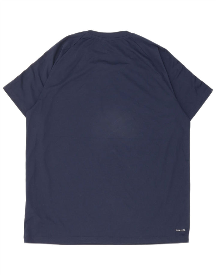 Adidas Herre Climalite T-Shirt Top XL Navy Blue Polyester