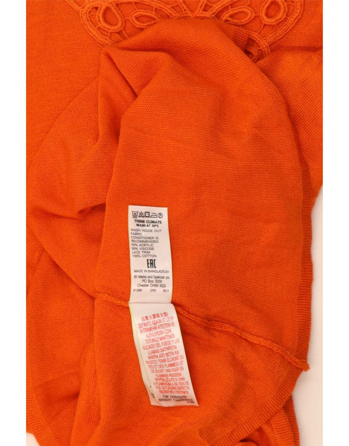 Marks & Spencer Damebluse Top UK 14 Medium Orange Akryl