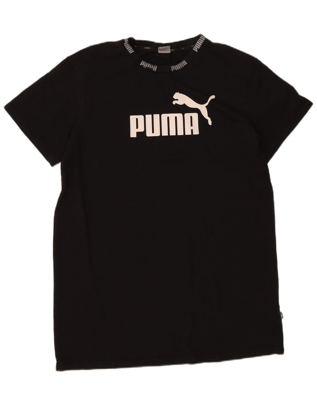 Puma Herre Grafisk T-Shirt Top Medium Sort Bomuld