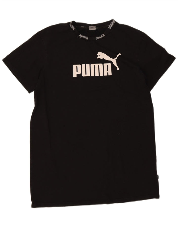 Puma Herre Grafisk T-Shirt Top Medium Sort Bomuld