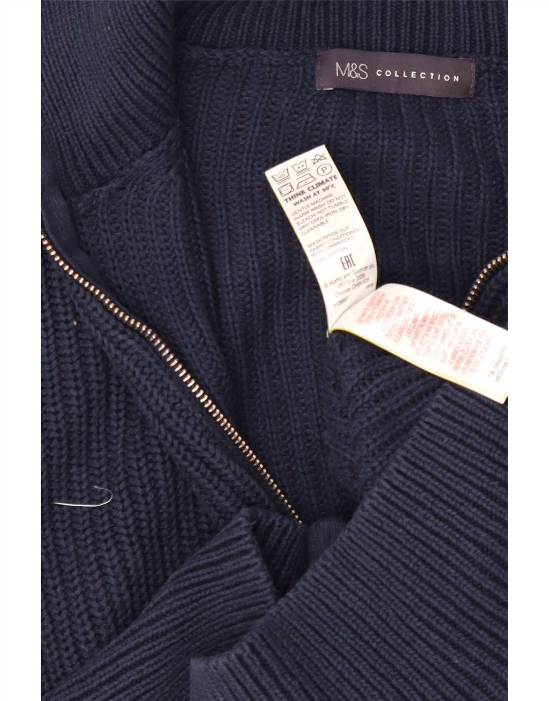 Marks & Spencer Dame Crop Cardigan Sweater UK 12 Medium Navy Blue