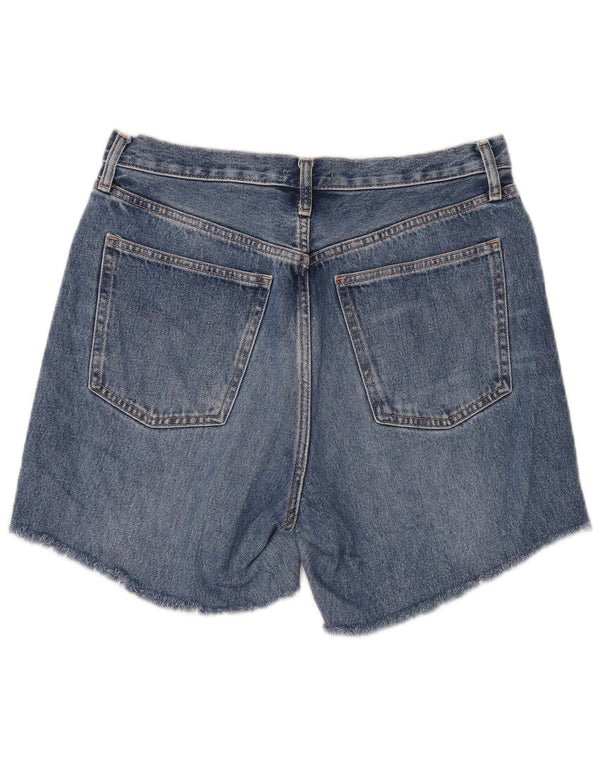 Zara Dame Denim Shorts EU 40 Medium W30 Blå Bomuld