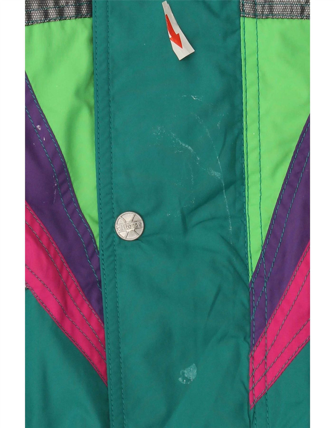 Ellesse Herre Hætte Skijakke UK 44 2XL Grøn Colourblock