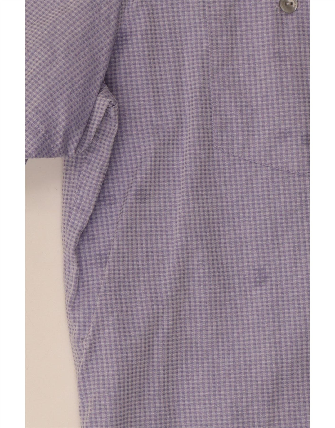 CALVIN KLEIN Mens Short Sleeve Shirt Large Purple Check Cotton Vintage Calvin Klein and Second-Hand Calvin Klein from Messina Hembry 