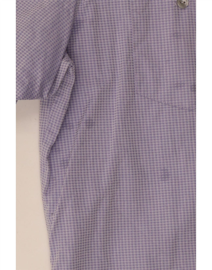 CALVIN KLEIN Mens Short Sleeve Shirt Large Purple Check Cotton Vintage Calvin Klein and Second-Hand Calvin Klein from Messina Hembry 