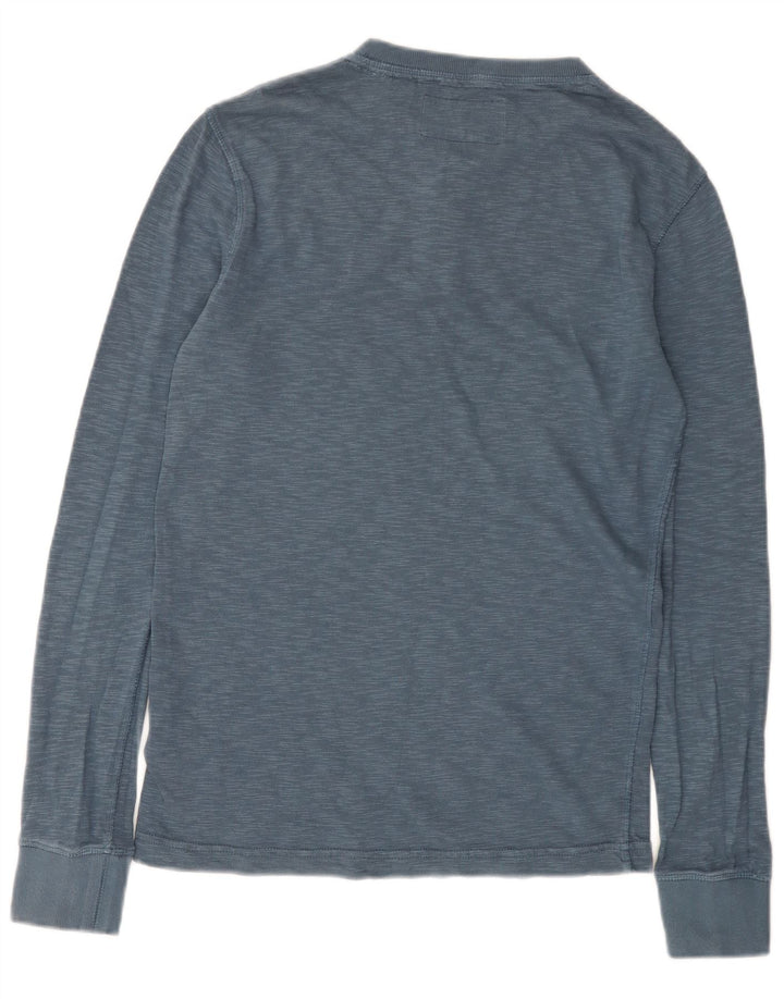 Superdry Herre Top Langærmet Medium Blå Flecked Bomuld