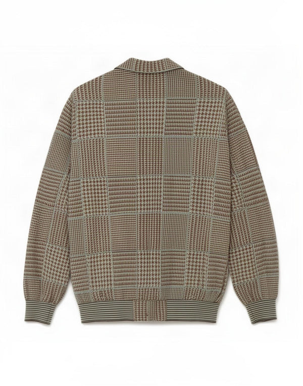 Liola Dame Cardigan Top UK 14 Medium Brown Houndstooth