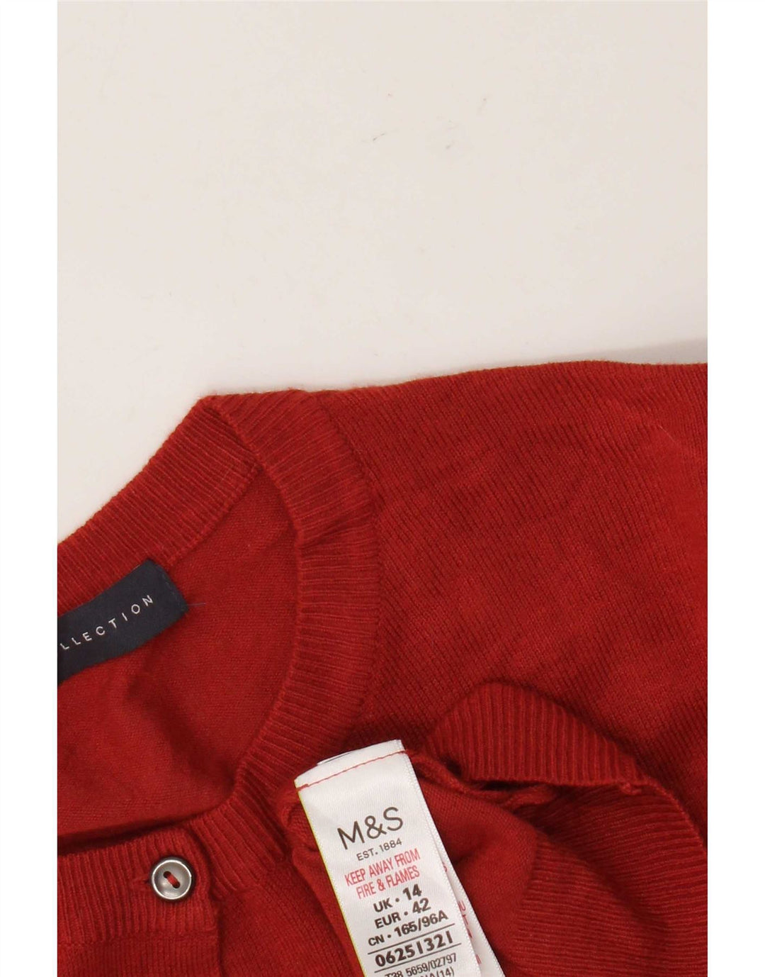 Marks & Spencer Dame Cardigan Sweater UK 14 Large Red Viscose