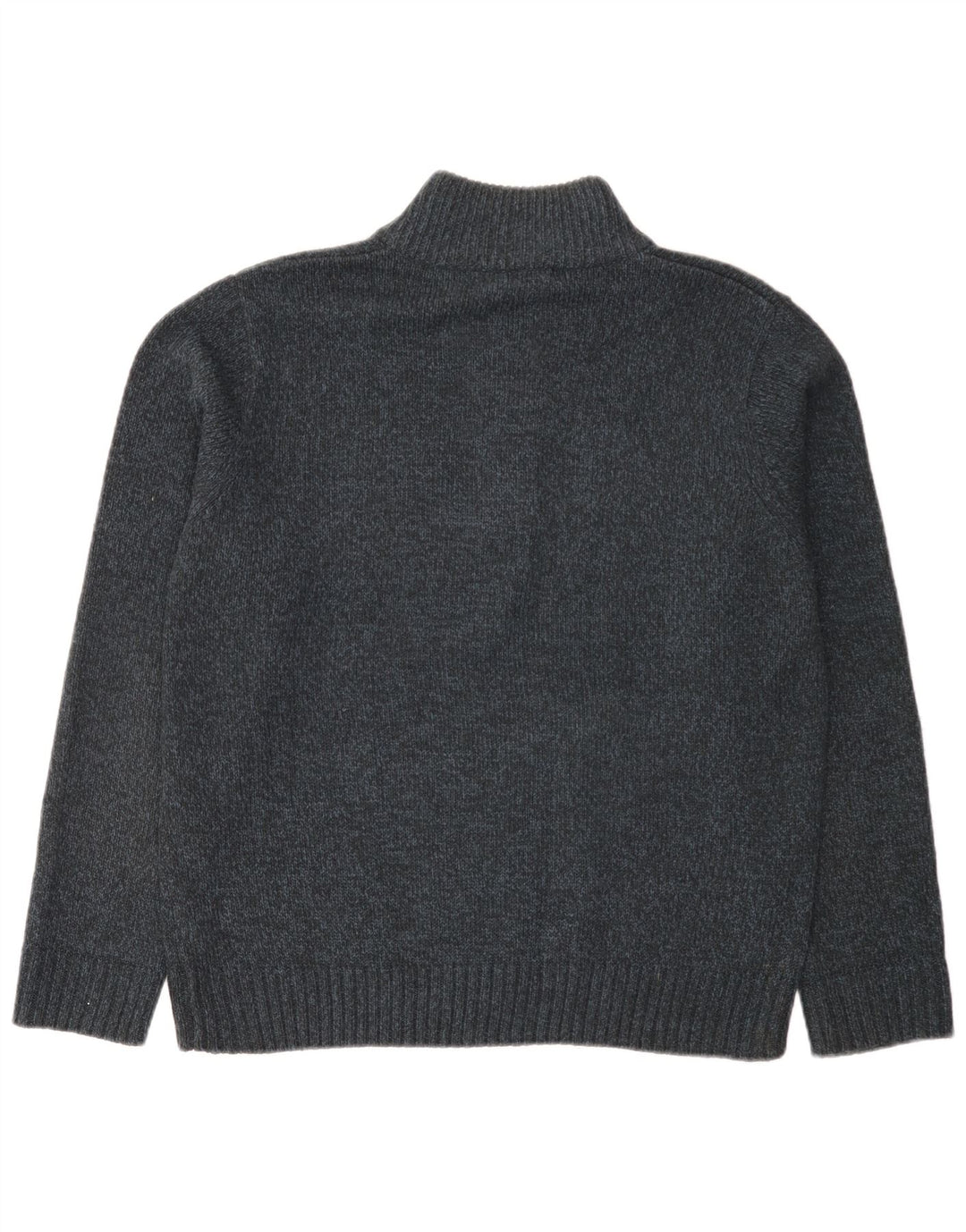 Marks & Spencer Herre Button Neck Jumper Sweater Large Navy Blue Flecked
