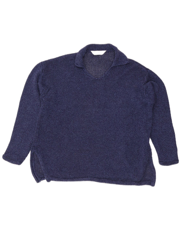 Marks & Spencer Dame Polo Neck Jumper Sweater UK 12 Medium Navy Blue