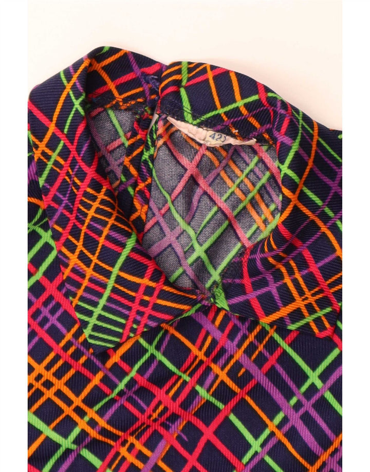 Vintage Dame Ærmeløs A-Line Kjole IT 42 Medium Flerfarvet Geometrisk