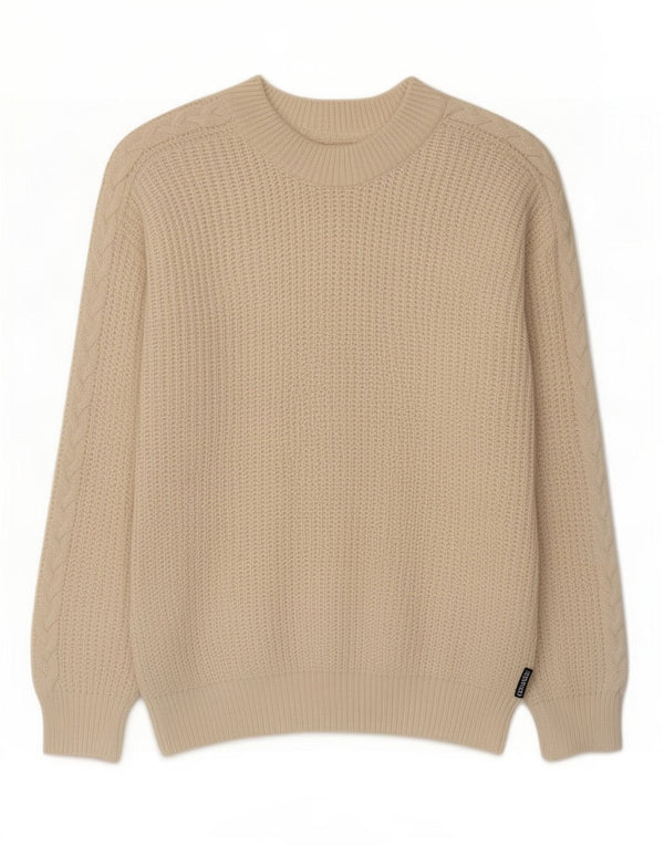 Zeta Zukki Herre Crew Neck Jumper Sweater IT 52 Large Off White Akryl