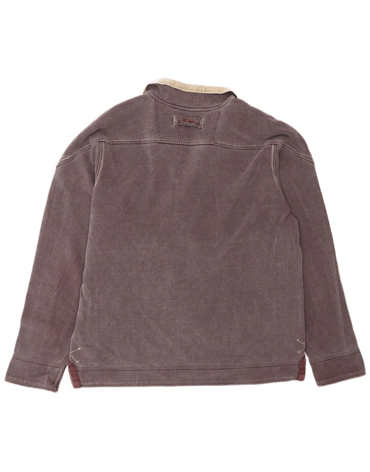Fat Face Herre 1/4 Zip Sweatshirt Jumper Lille Brun Bomuld