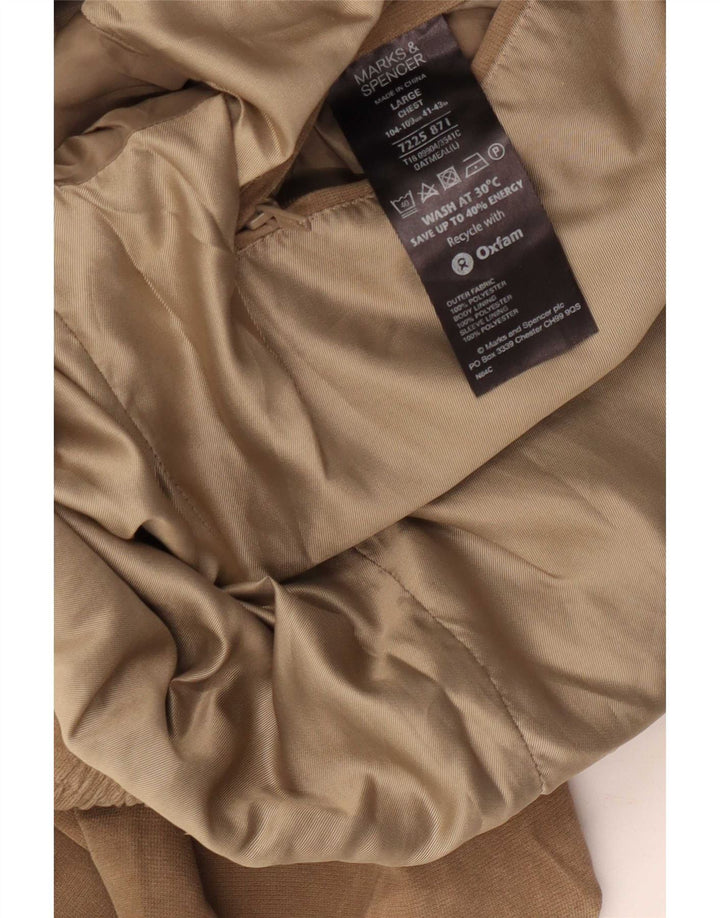 Marks & Spencer Bomber Jacket UK 40 Large Beige Polyester