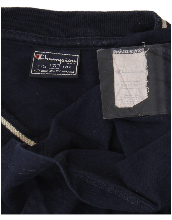 Champion herre T-shirt top XL marineblå bomuld