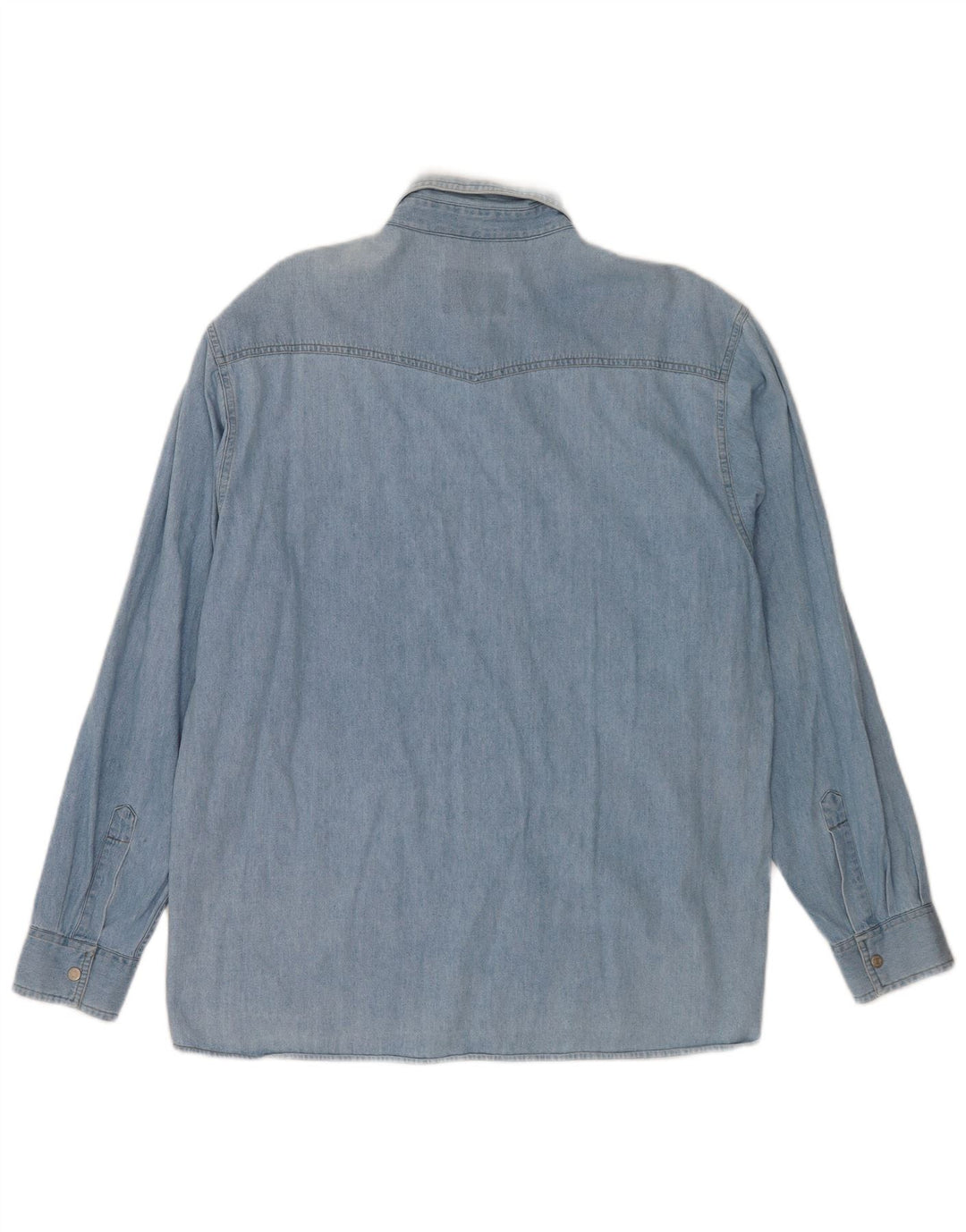 Vintage denimskjorte til mænd, stor blå bomuld
