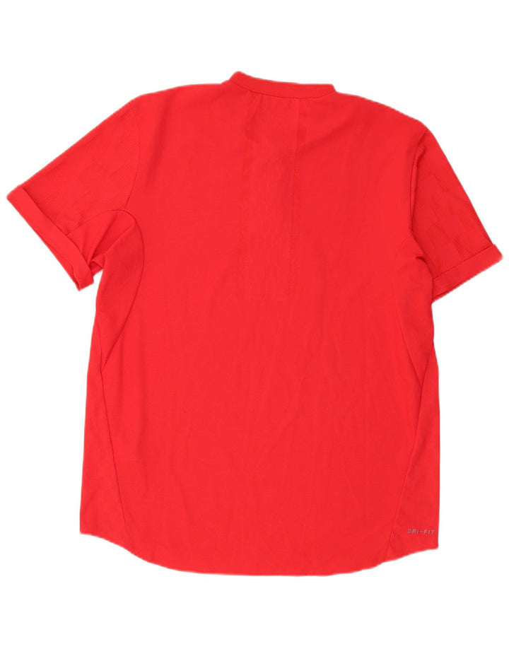 Nike Herre Dri Fit T-Shirt Top Stor Rød Polyester