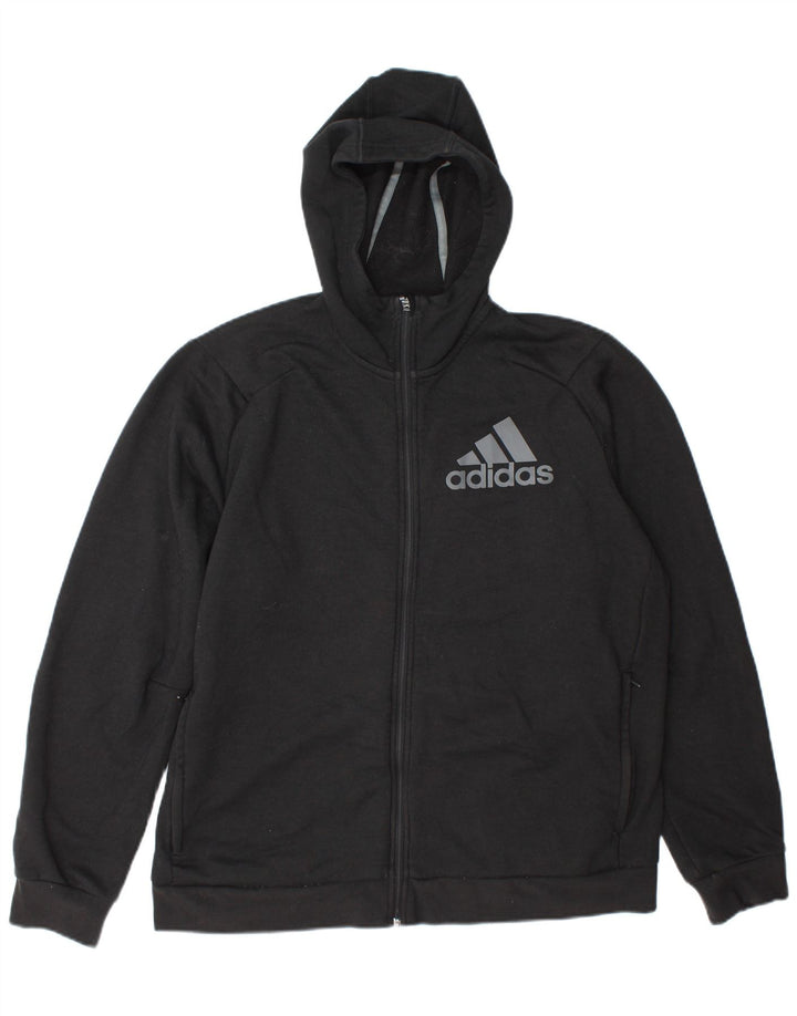 Adidas Herre grafisk hættetrøje med lynlås XL Grå polyester