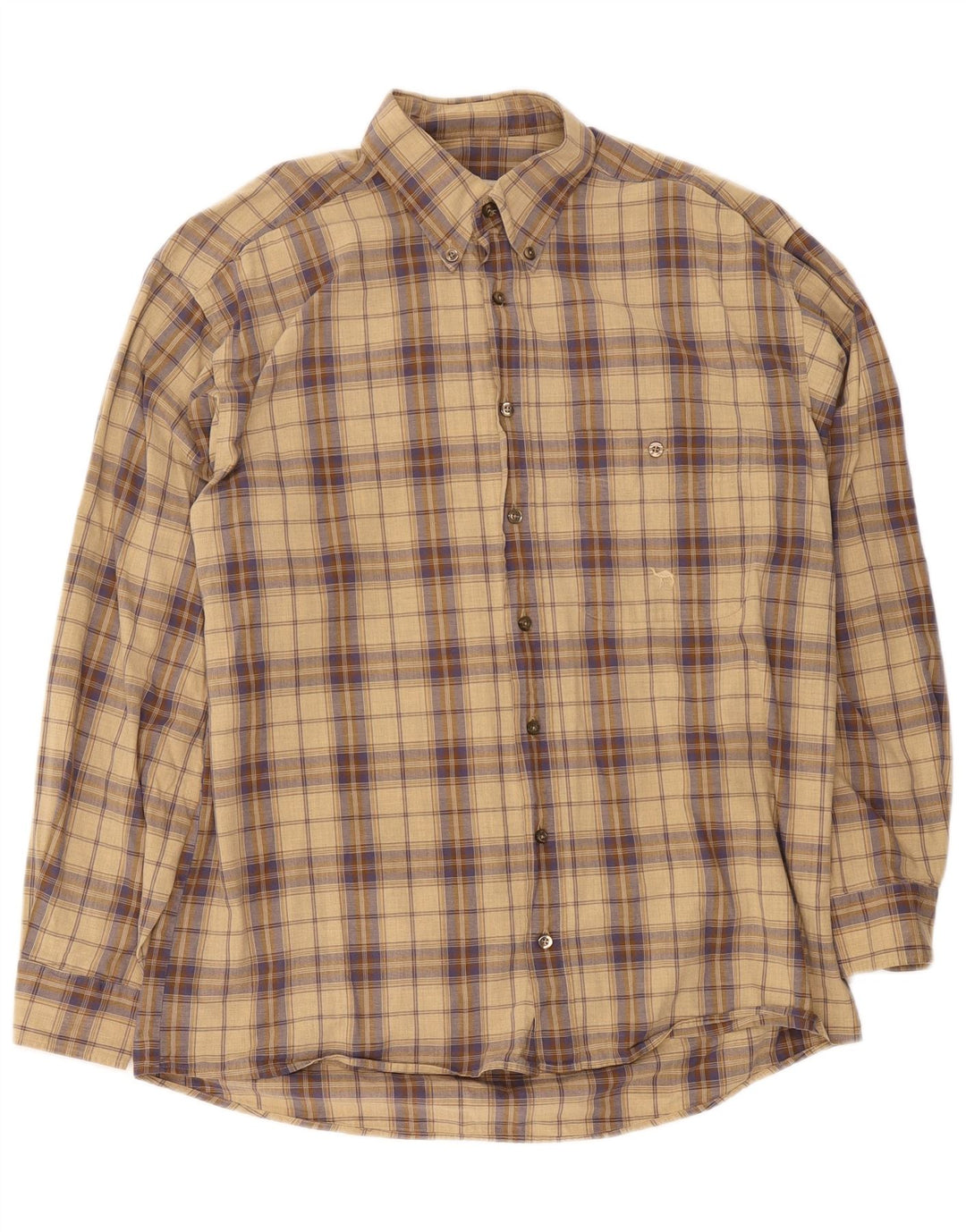 Camel Herre Flanelskjorte Medium Beige Ternet