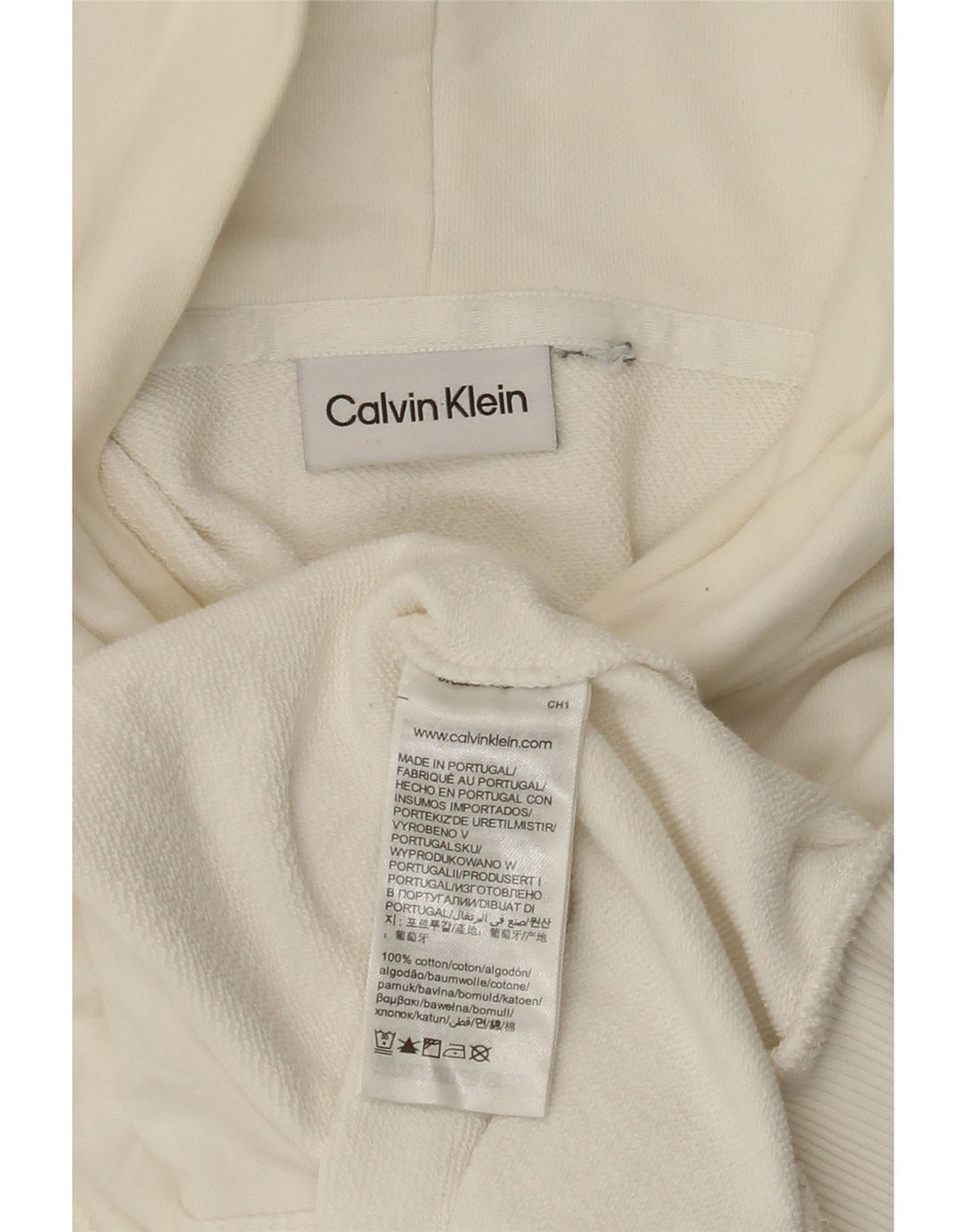 Calvin Klein Herre grafisk hættetrøje 3XL Off White Bomuld