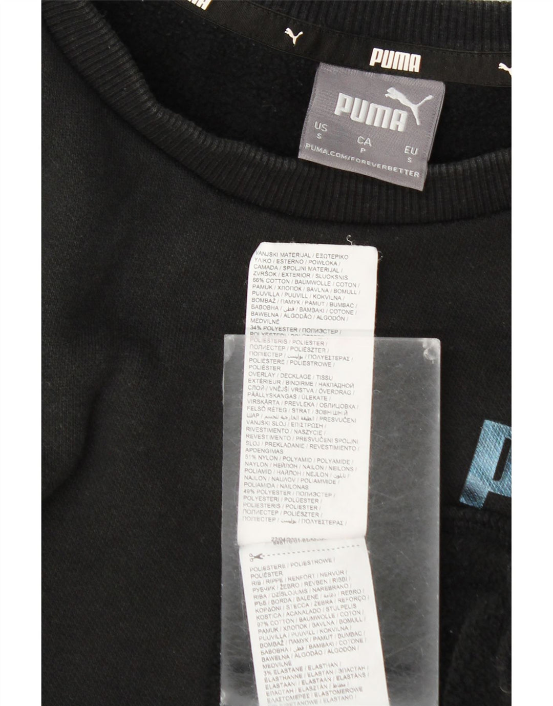Puma Herre Grafisk Sweatshirt Jumper Lille Sort Colourblock Bomuld