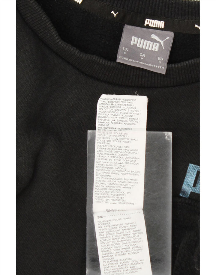 Puma Herre Grafisk Sweatshirt Jumper Lille Sort Colourblock Bomuld
