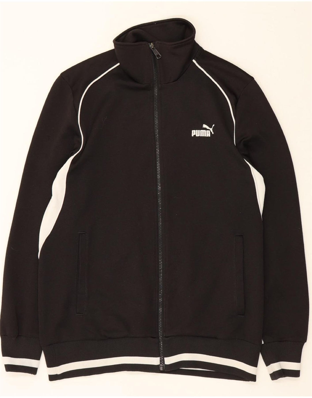 PUMA Mens Tracksuit Top Jacket Small Black Colourblock Polyester Vintage Puma and Second-Hand Puma from Messina Hembry 