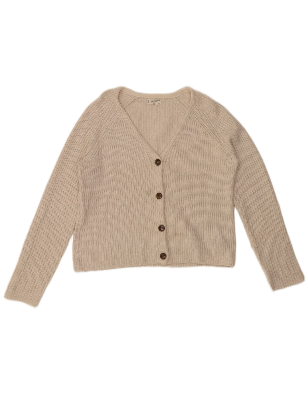 FAT FACE Womens Crop Oversized cardigan sweater UK 10 Small White Nylon