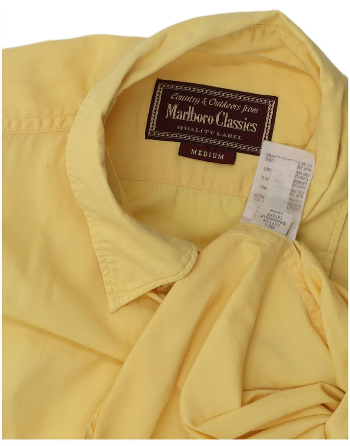 MARLBORO CLASSICS Mens Short Sleeve Shirt Medium Yellow Cotton