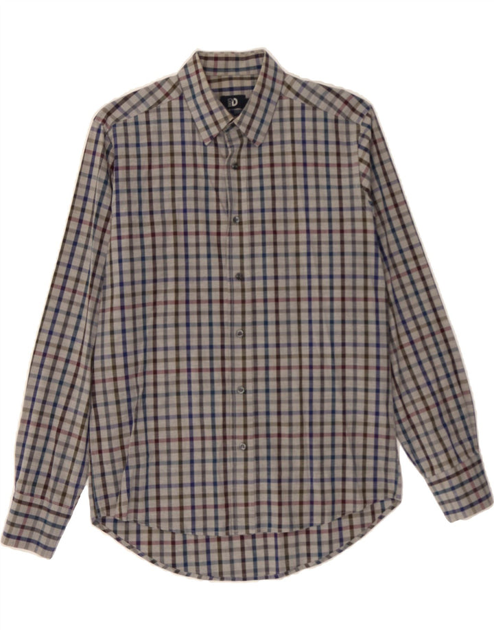 DACK'S Mens Slim Fit Shirt Small Grey Check Cotton Vintage Dack's and Second-Hand Dack's from Messina Hembry 