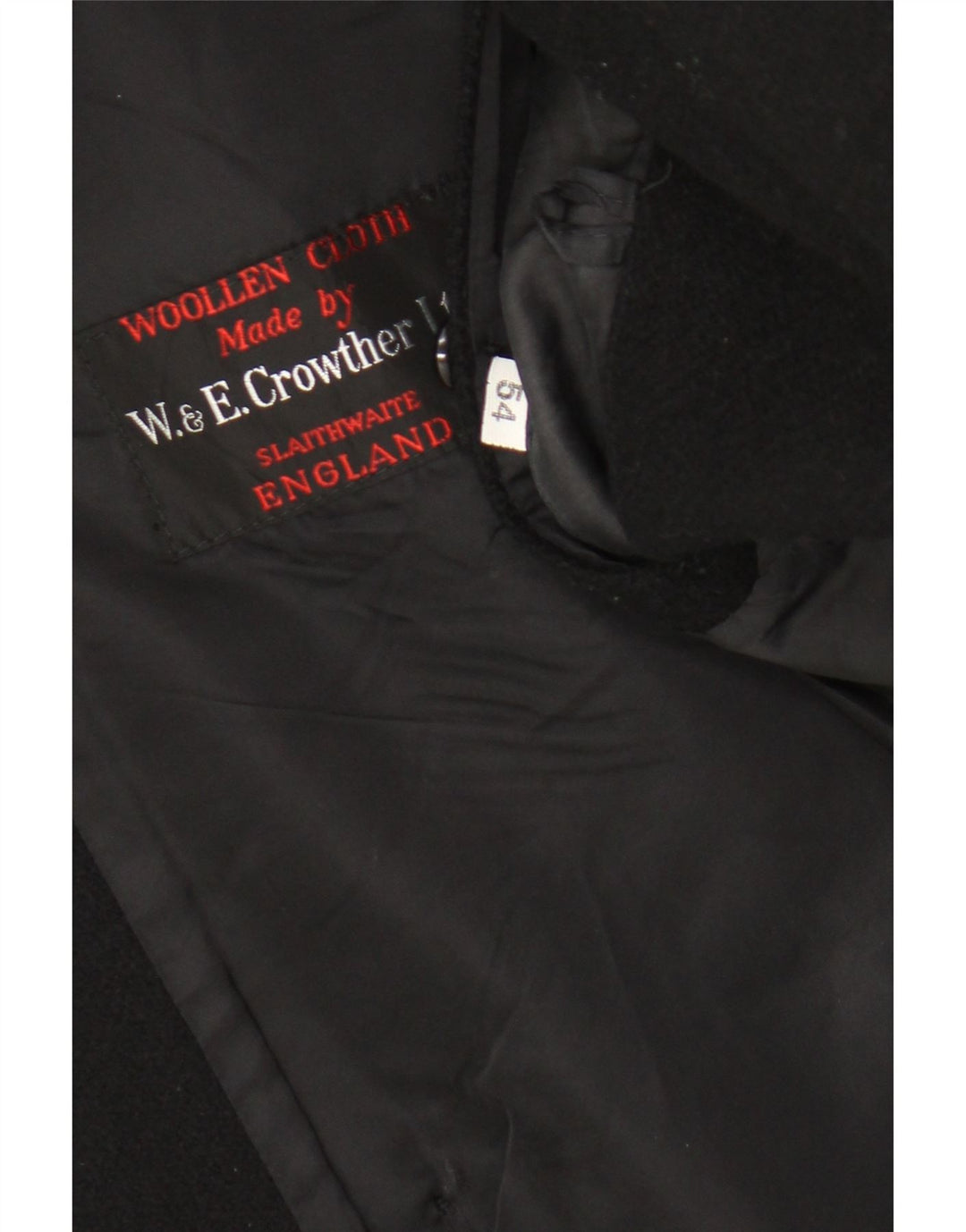 Vintage herre dobbeltradet frakke IT 54 2XL sort uld