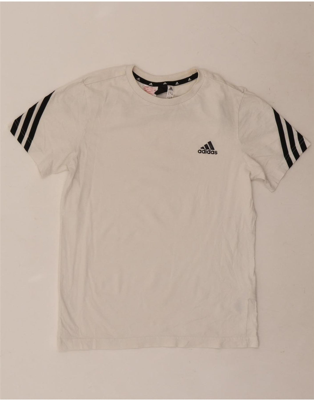 Adidas Boys T-Shirt Top 11-12 år Hvid Bomuld