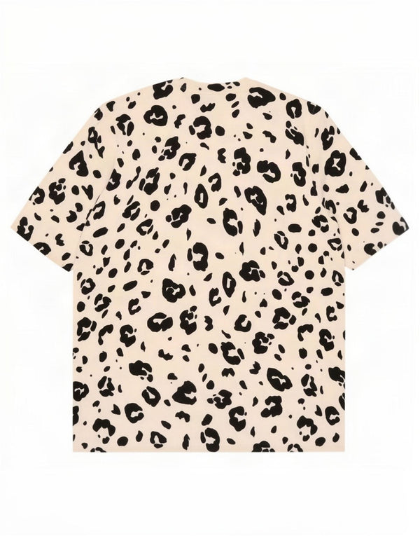 Marks & Spencer Dame T-Shirt Top UK 16 Large White Animal Print Viscose