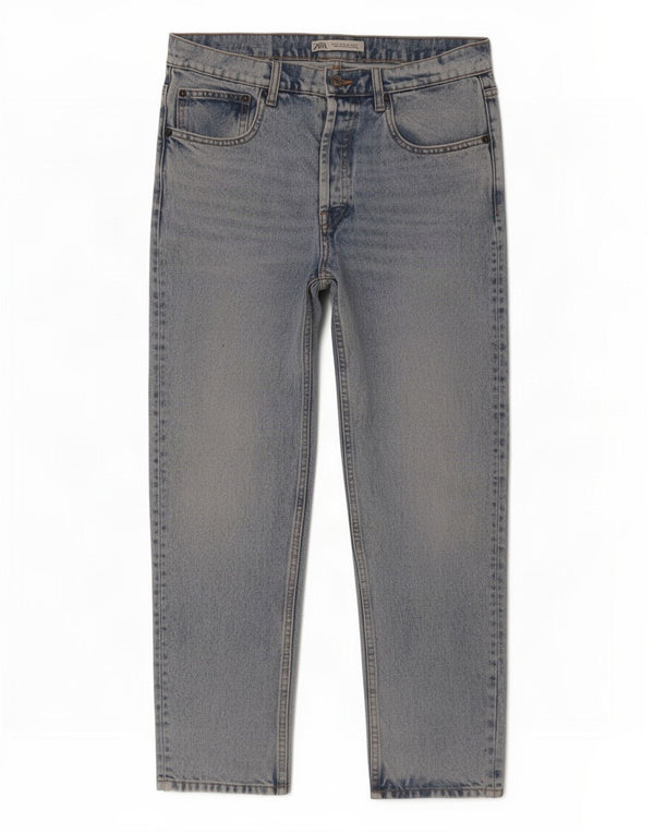 Zara Herre Slim Jeans EU 42 Large W32 L27 Blå Bomuld