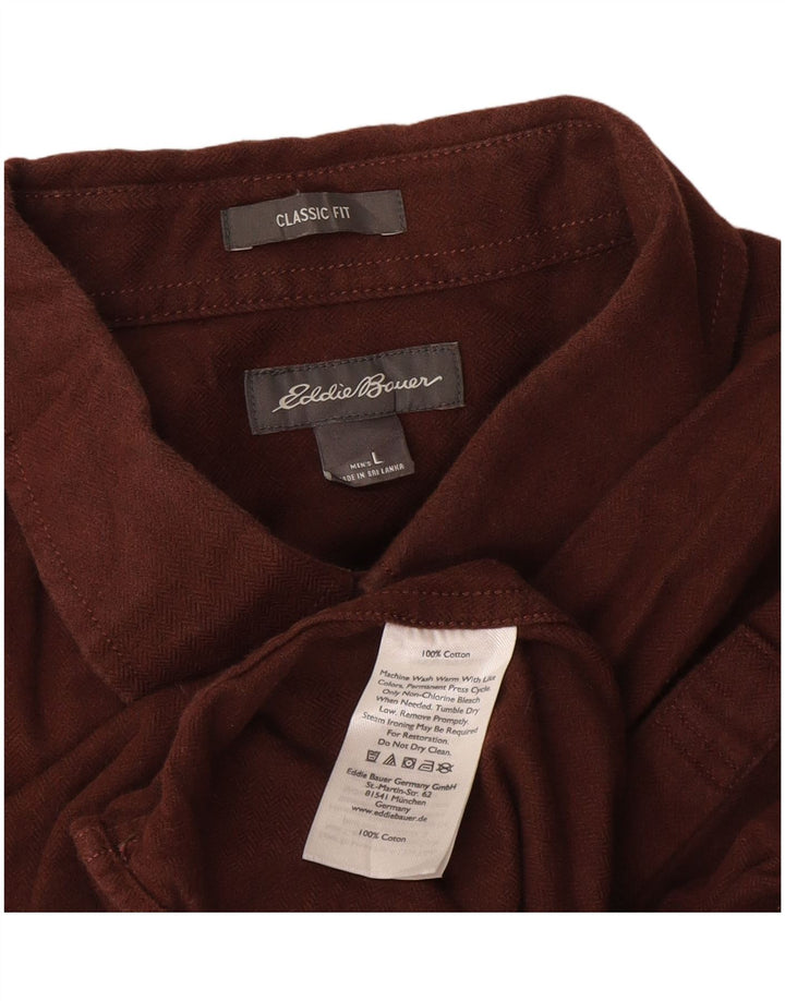 Eddie Bauer Herre Classic Fit Flanellskjorte Stor Brun