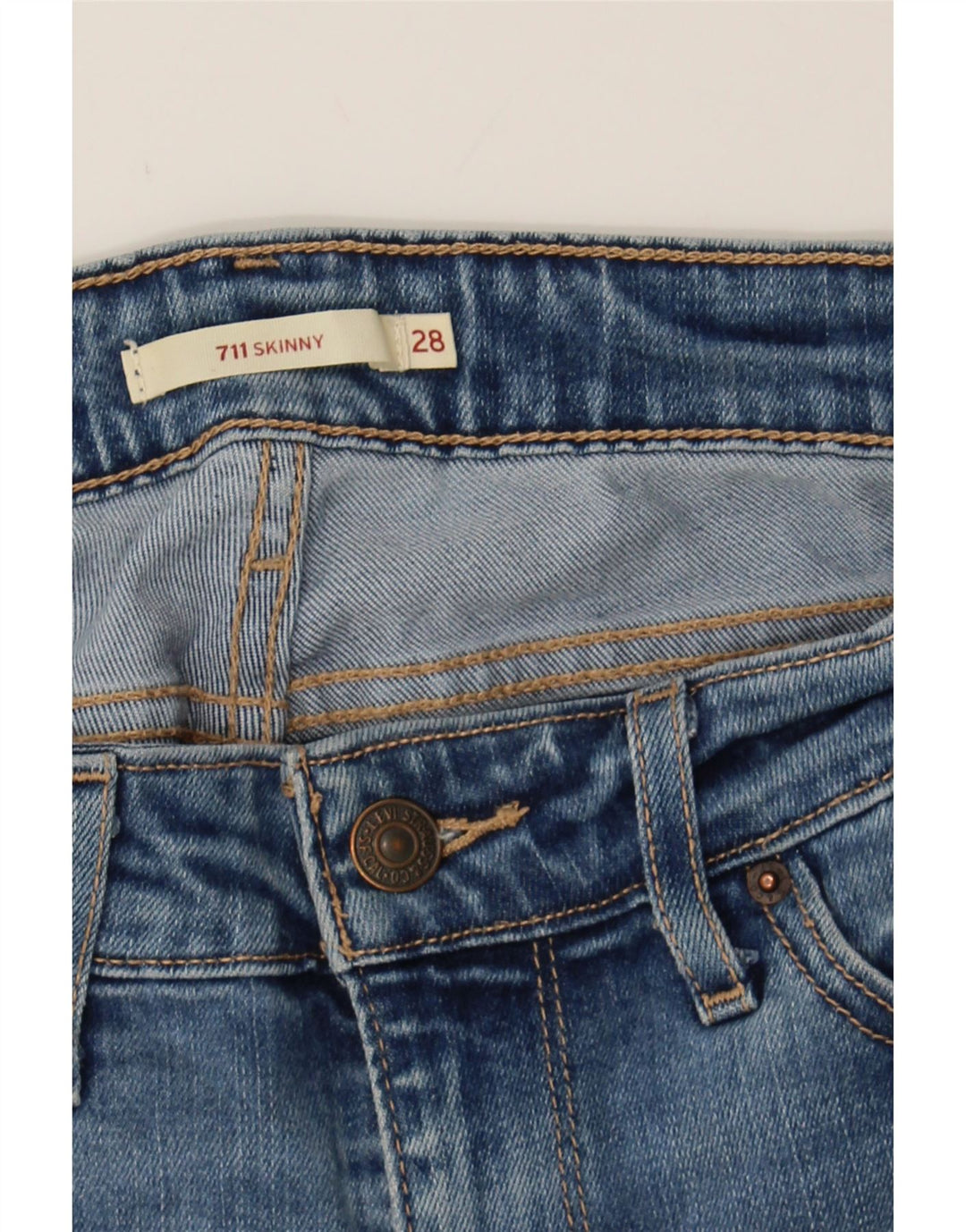 LEVI'S Womens 711 Skinny Jeans W28 L28 Blue Lyocell Vintage Levi's and Second-Hand Levi's from Messina Hembry 