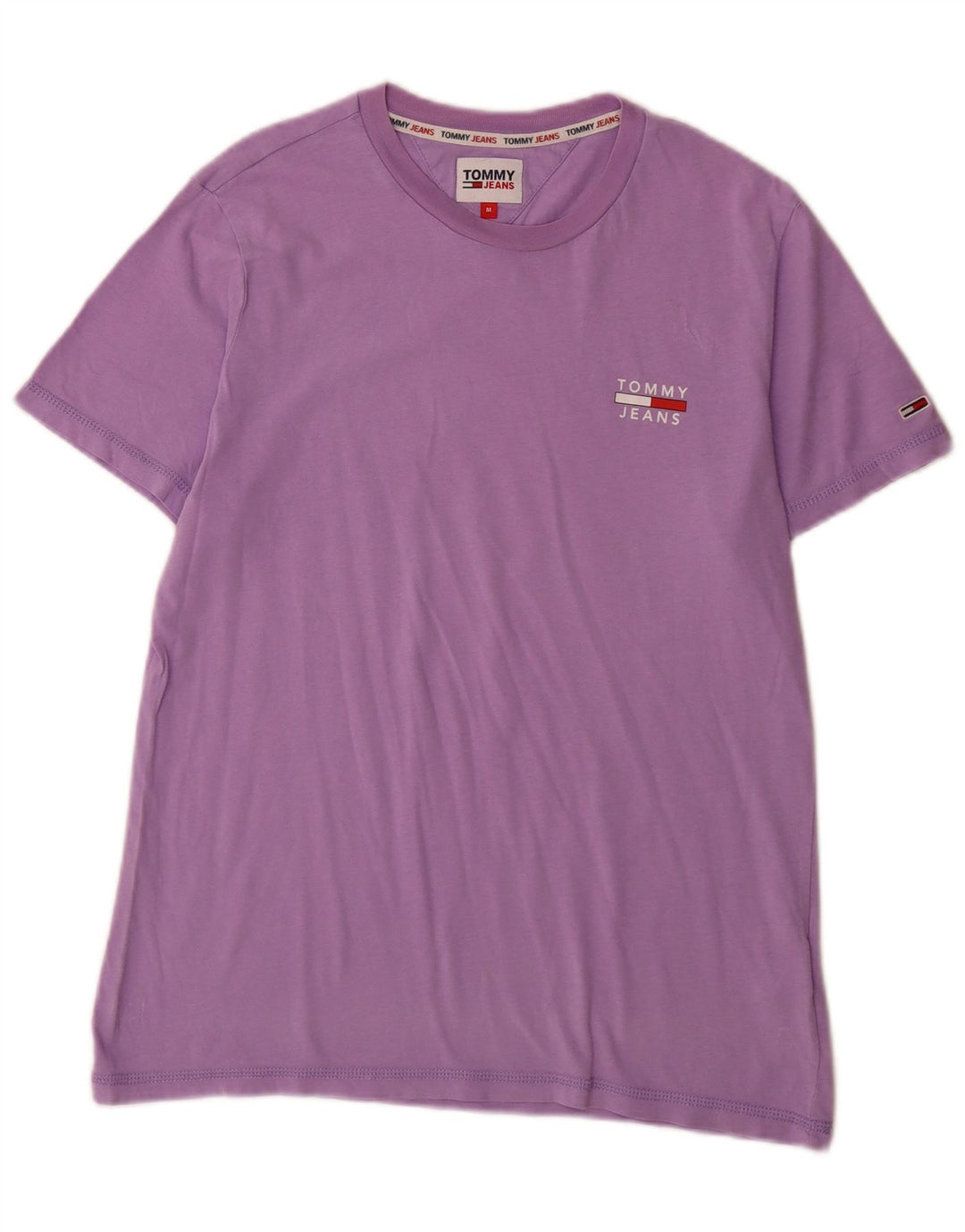 Tommy Hilfiger Herre T-shirt Top Medium Lilla Bomuld
