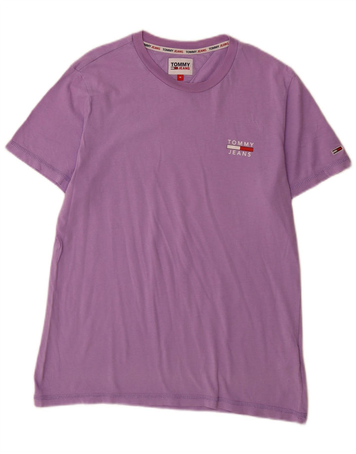 Tommy Hilfiger Herre T-shirt Top Medium Lilla Bomuld