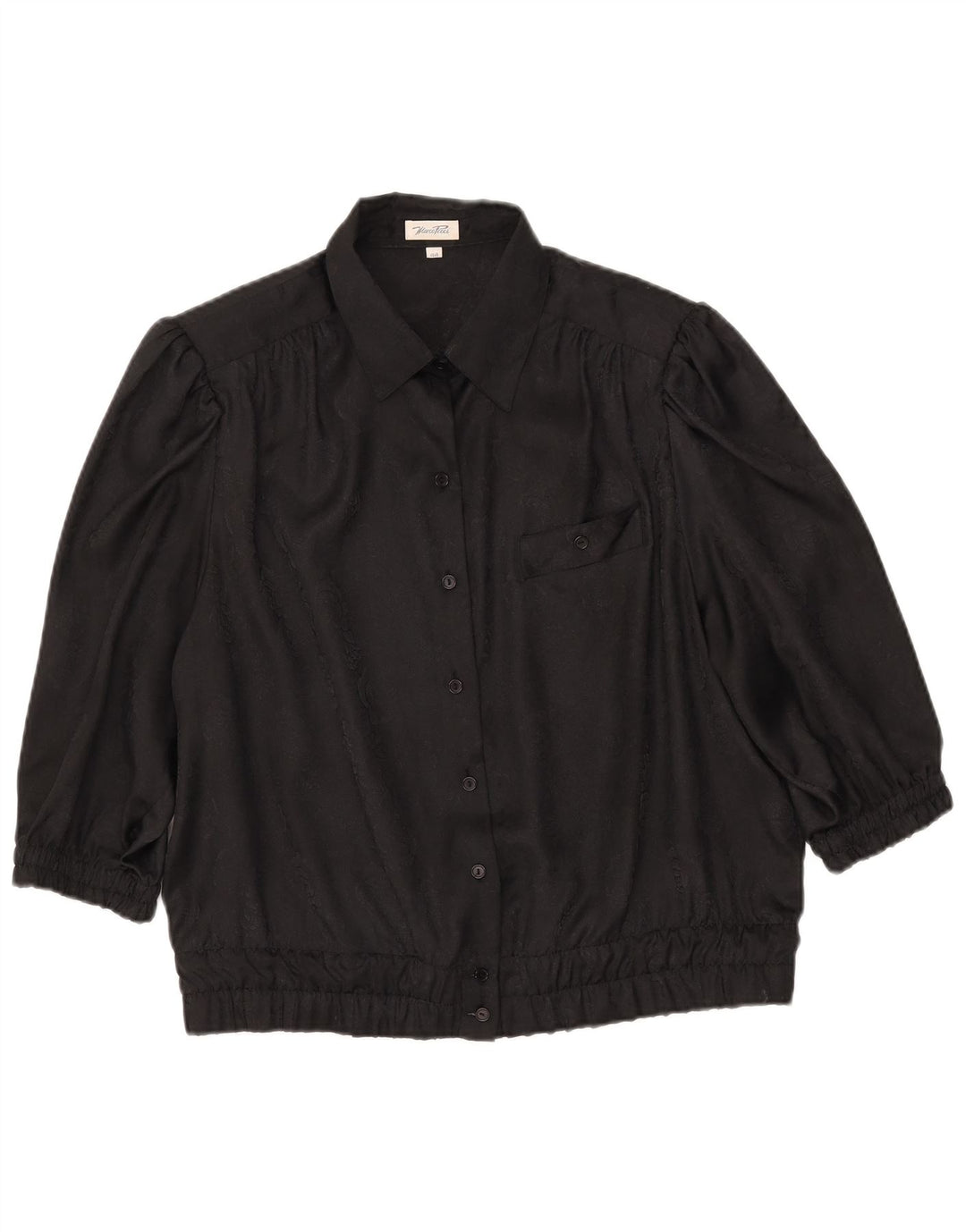 Marco Pecci Dame 3/4-ærmet skjortebluse IT 44 Medium Sort Polyester