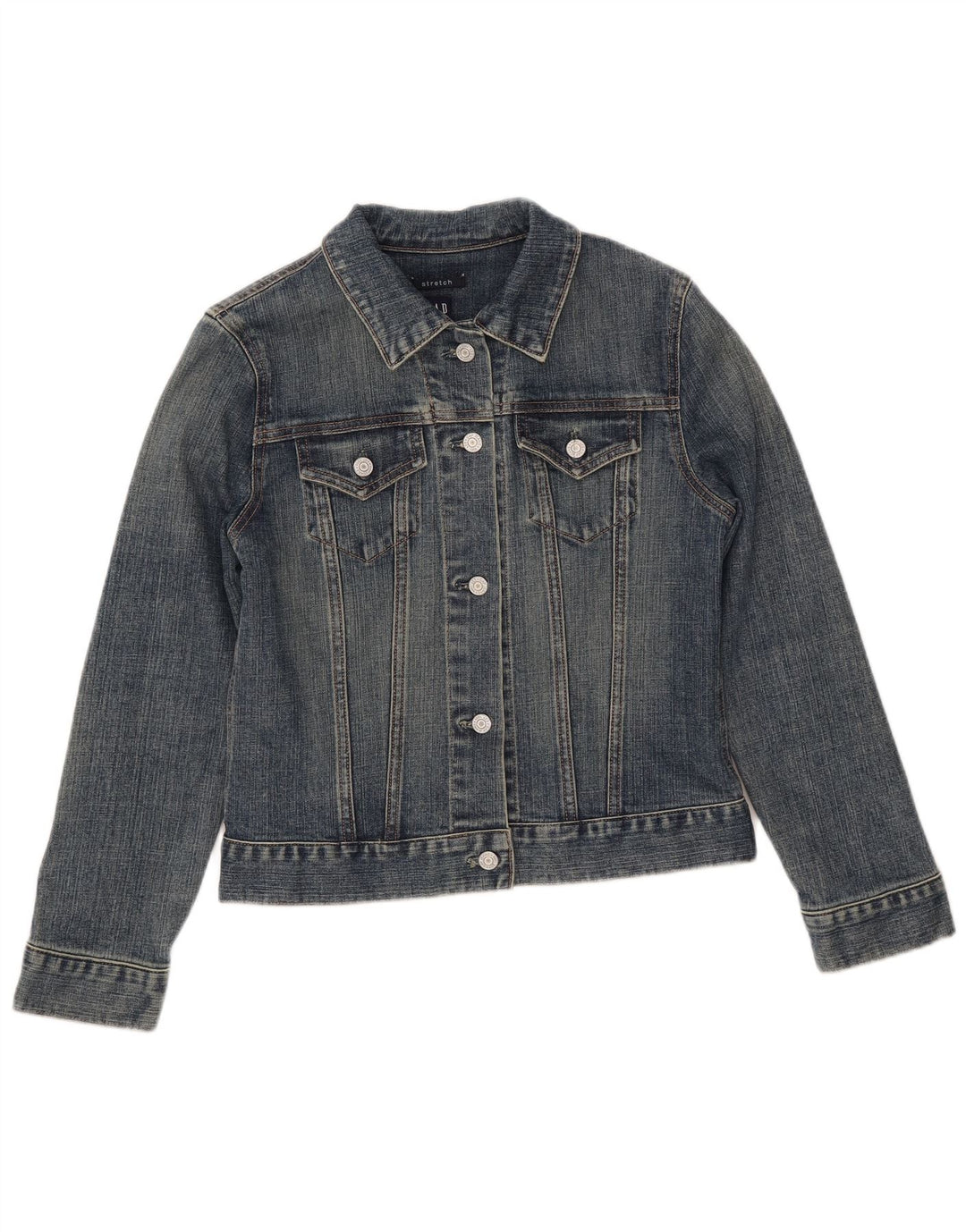 GAP Dame Crop Denim Jacket UK 10 Small Blue