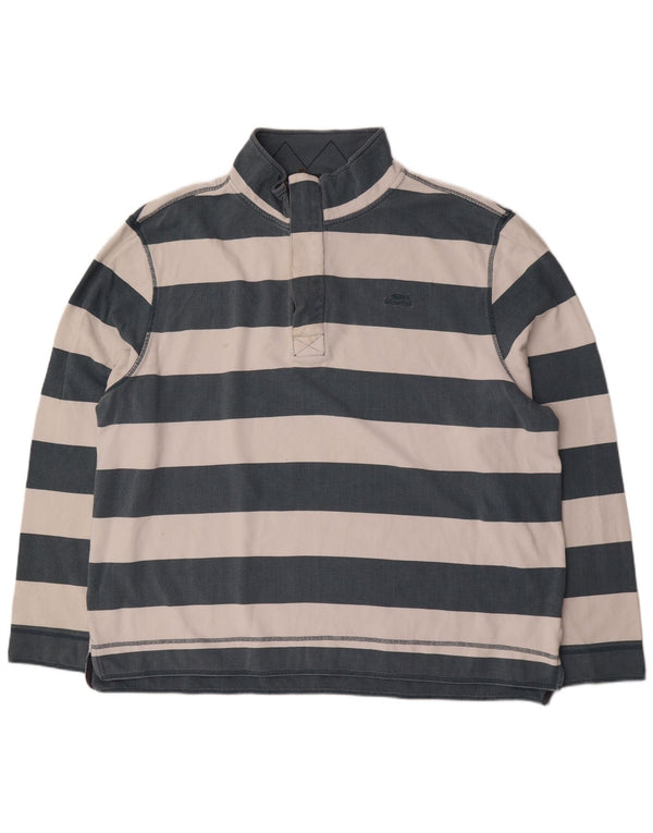 Weird Fish Herre Zip Neck Sweatshirt Jumper 4XL blå stribet bomuld