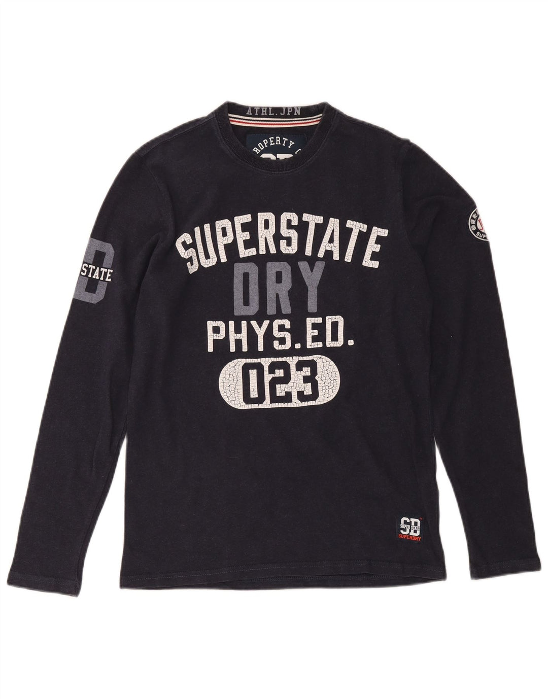 Superdry Herre grafisk top Langærmet lille marineblå bomuld