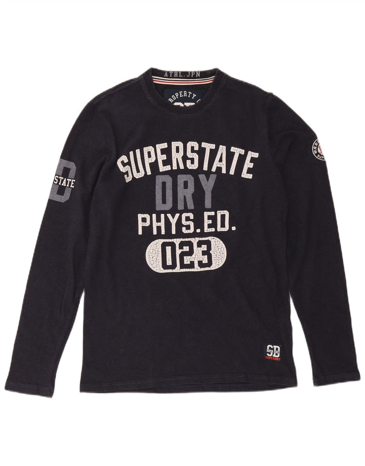 Superdry Herre grafisk top Langærmet lille marineblå bomuld