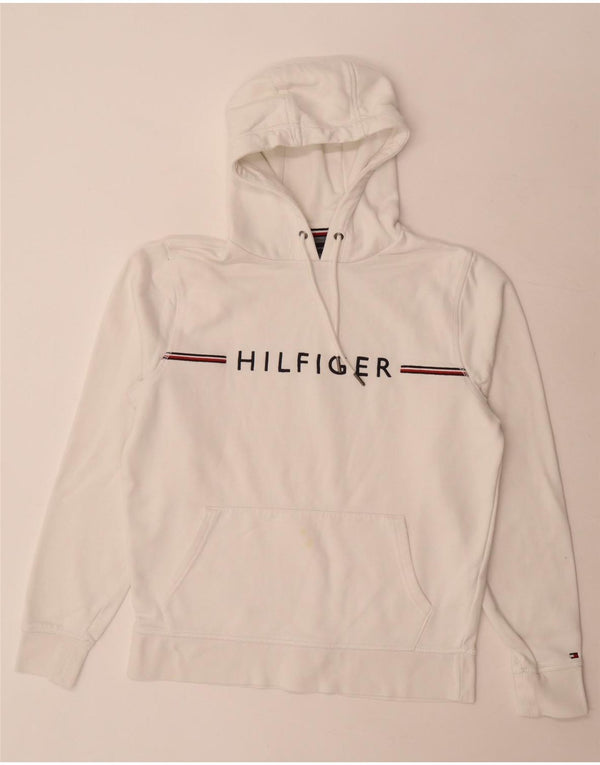 Tommy Hilfiger Grafisk hættetrøje til mænd, lille hvid bomuld