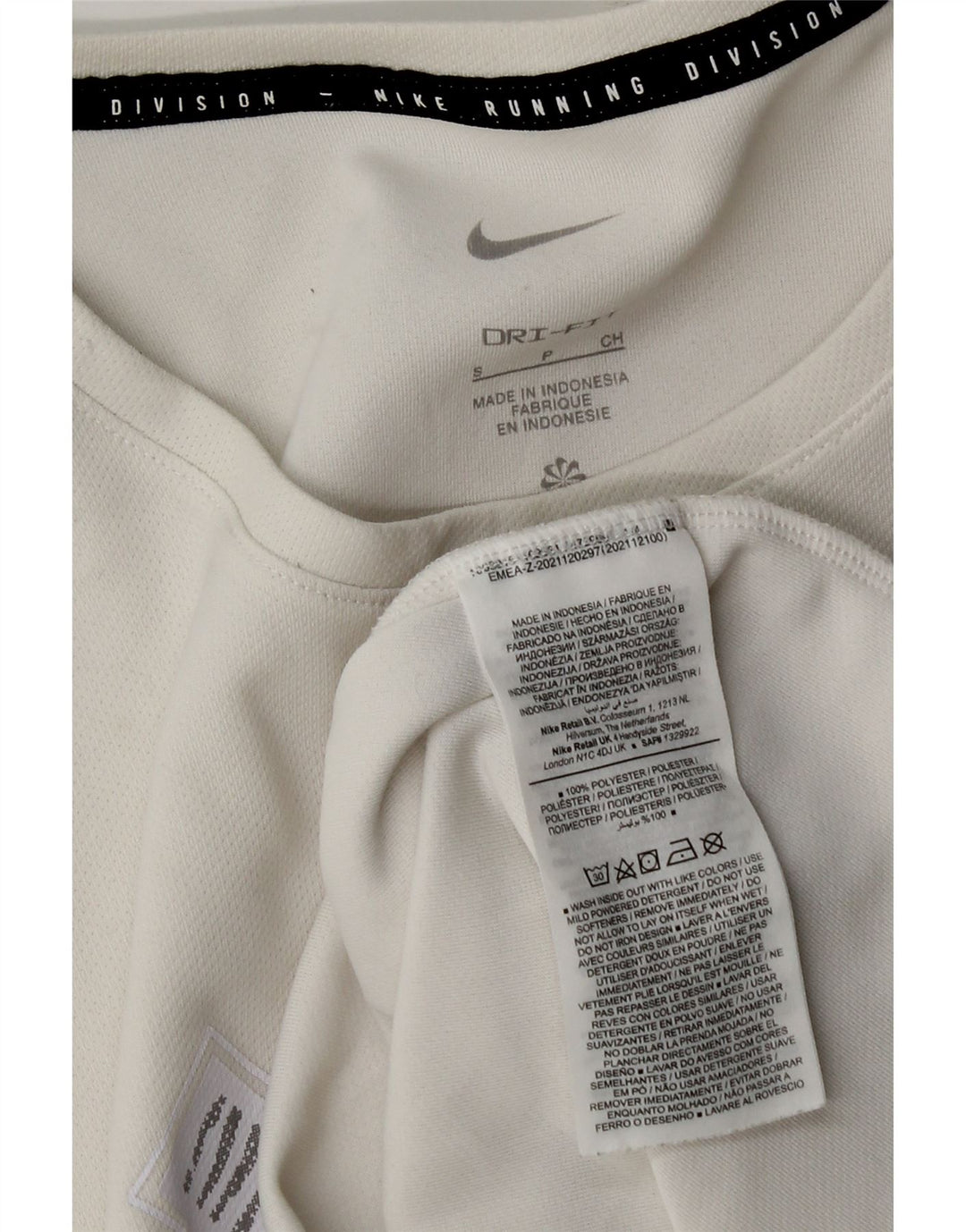 Nike Herre Dri Fit grafisk T-shirt top lille hvid polyester