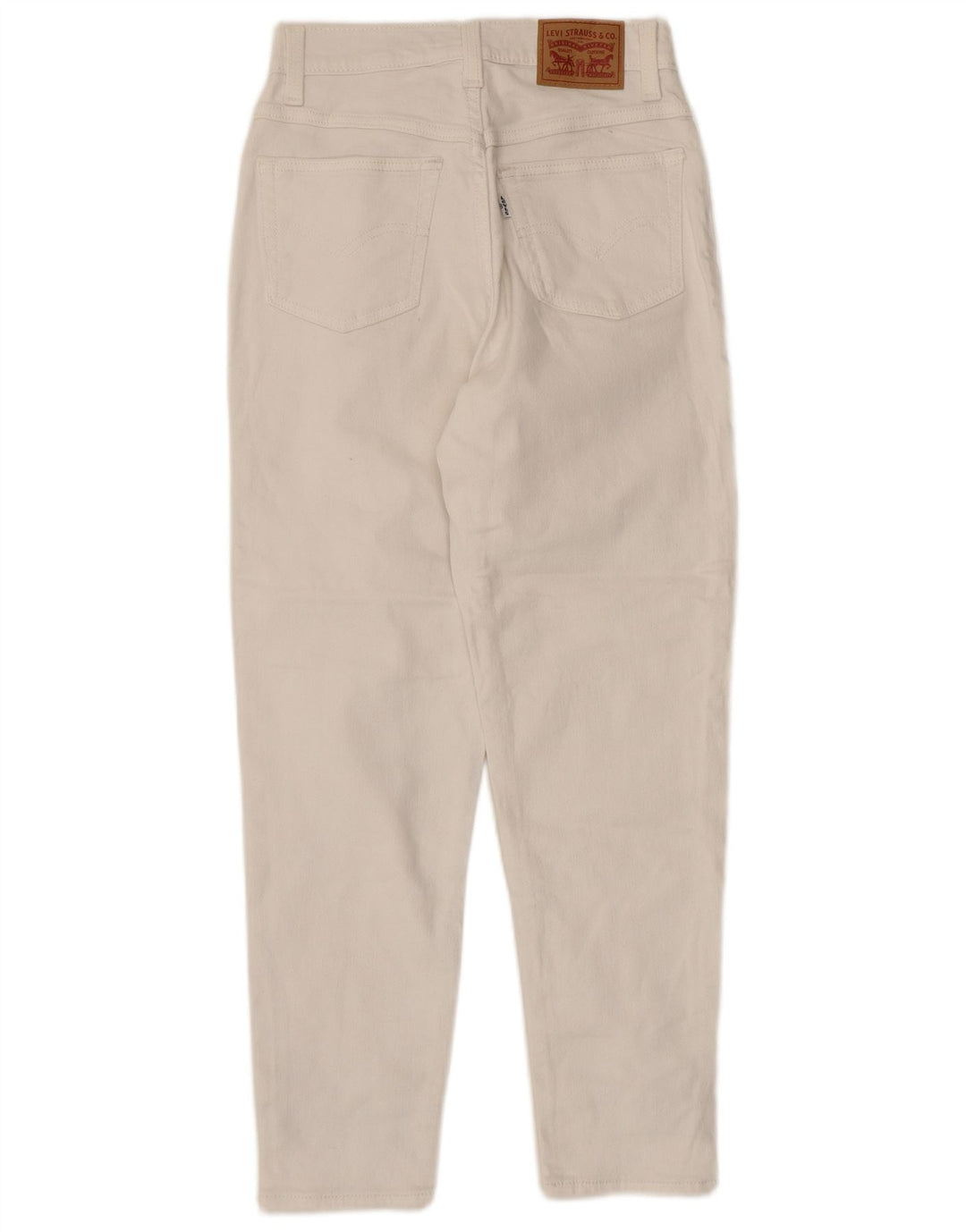 Levi's Dame Mom Cropped Jeans W24 L24 Off White Bomuld